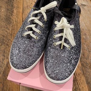 Kate Spade Keds Glitter Pewter 10